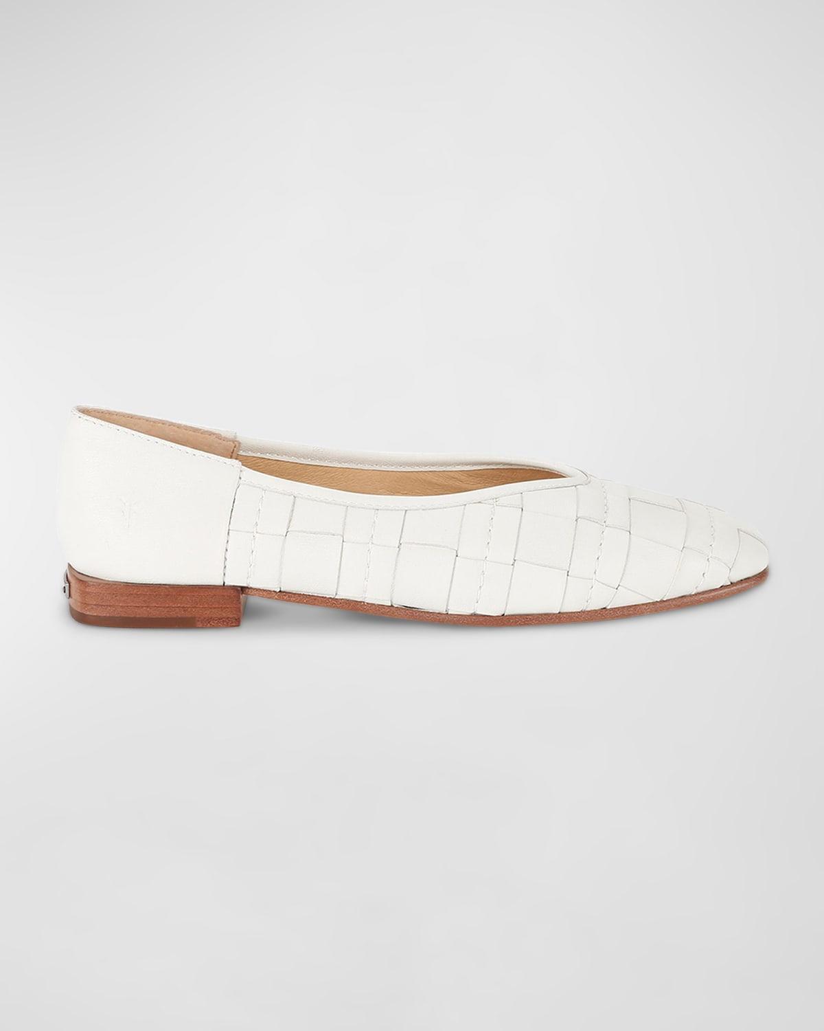 Frye Claire Woven Leather Ballerina Flats in White Lyst