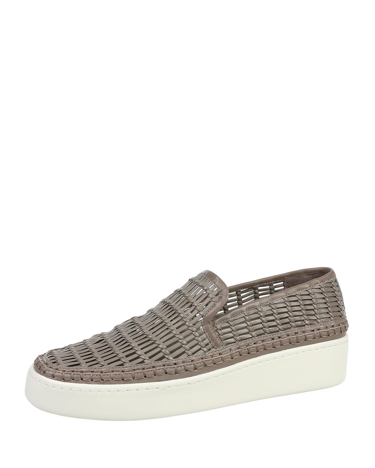 vince stafford woven leather sneakers