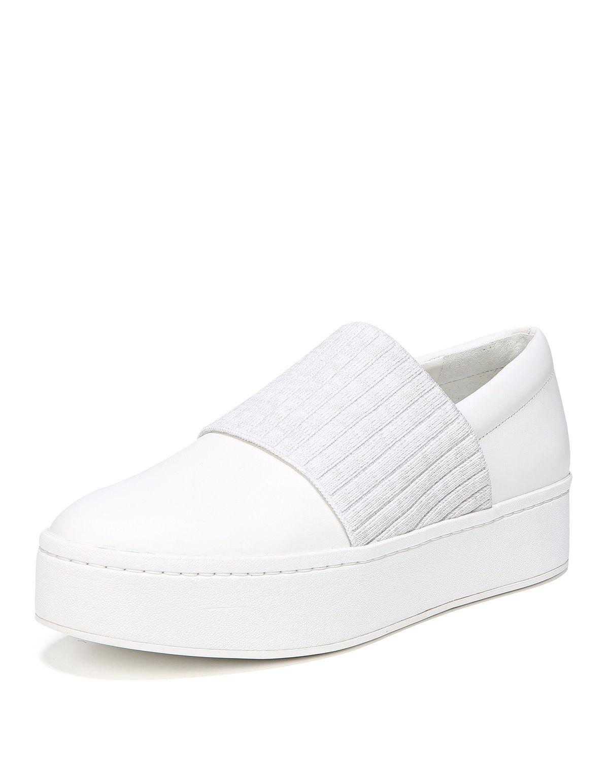 vince weadon leather knit platform sneakers