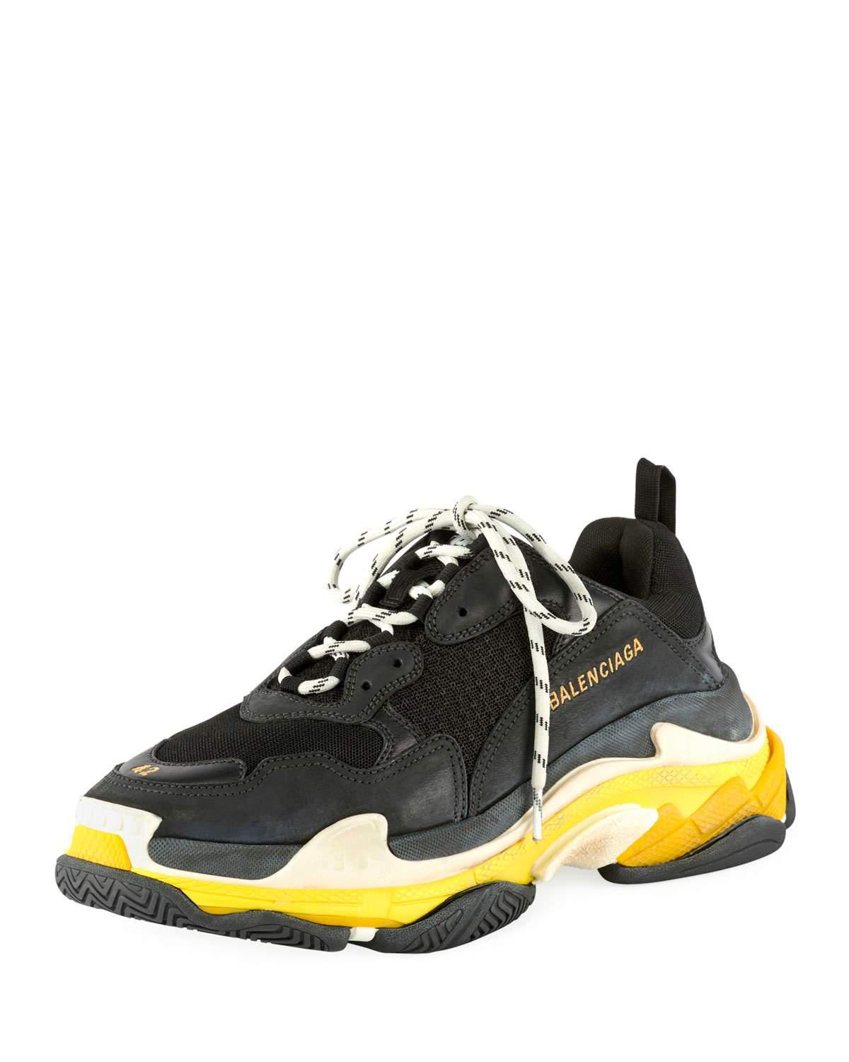 Balenciaga Triple S Clear Sole Trainers Neon Green Pinterest