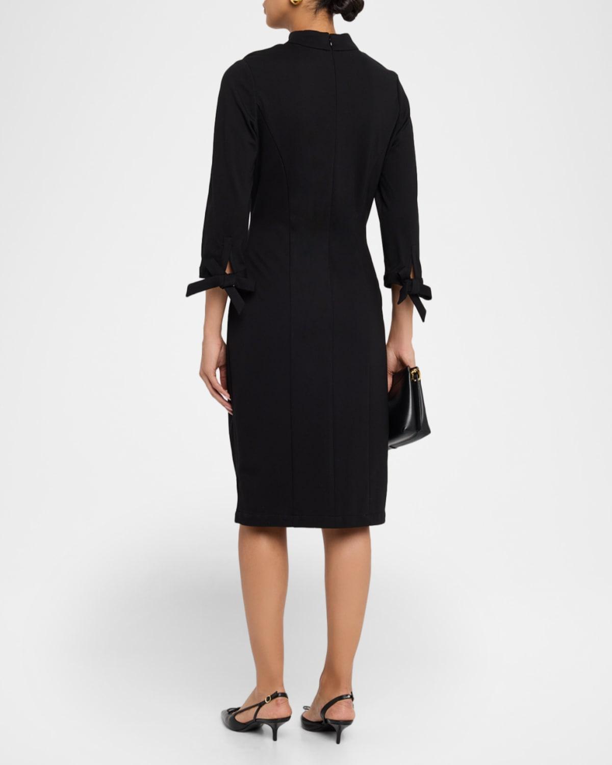 misook pleated stretch ponte dress Misook Luxestretch Ponte Sheath Knee-Length Dress
