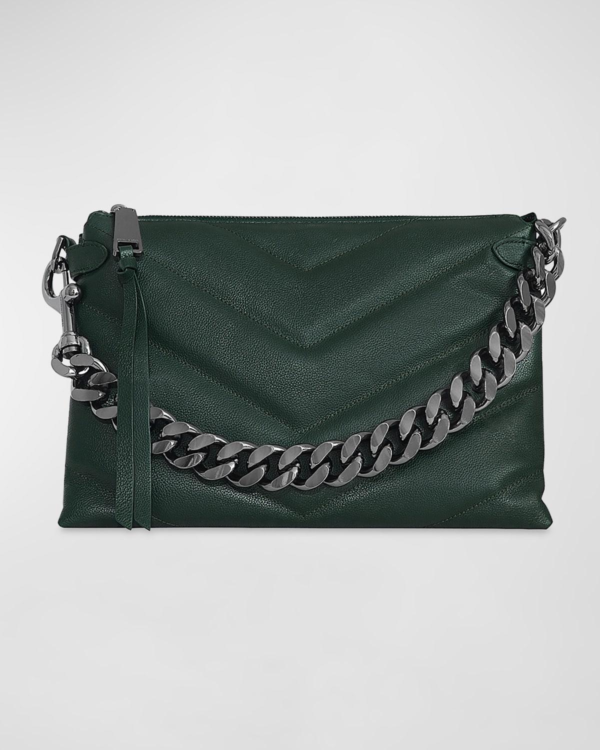 Rebecca Minkoff Edie Maxi Quilted Leather Crossbody Bag in Green Lyst