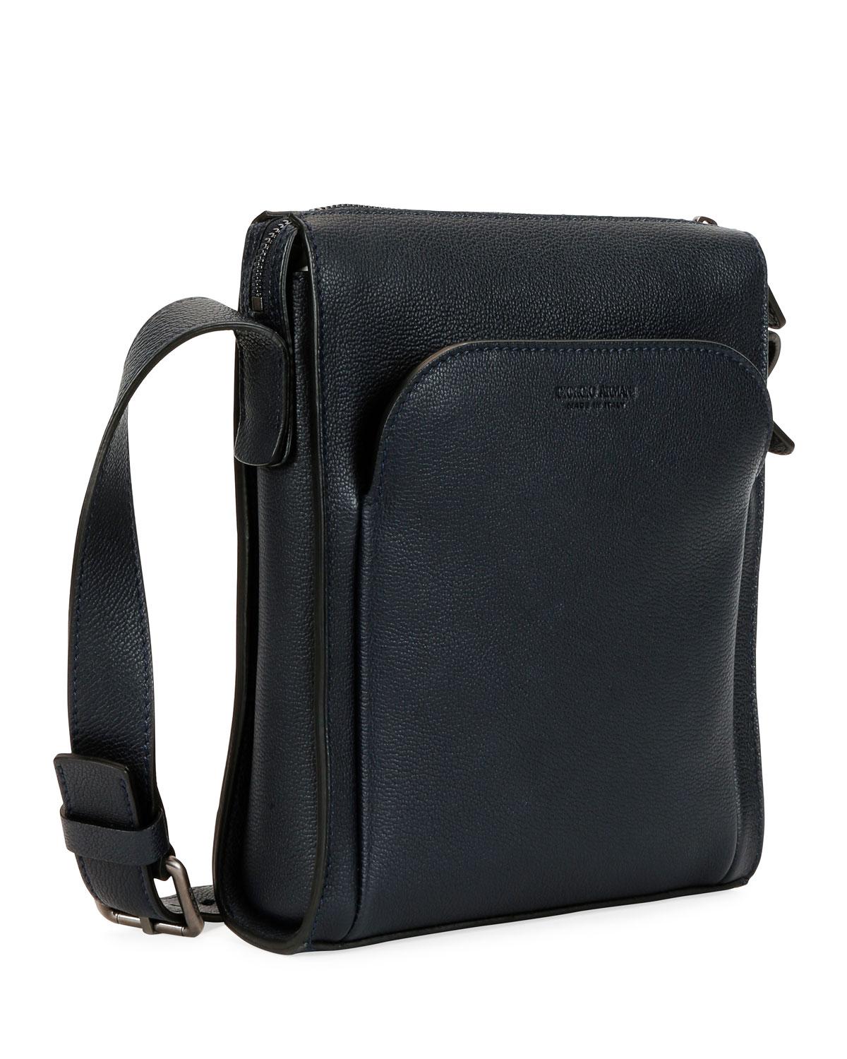 mens black leather cross body bag