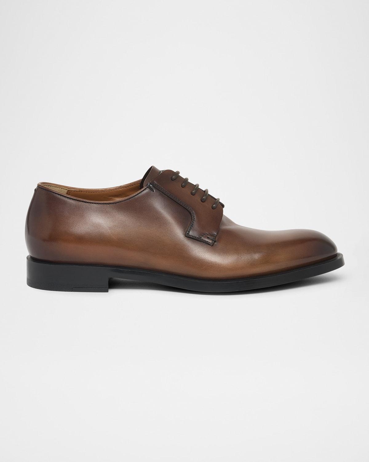 Ermenegildo Zegna Brown Leather Lace Up Business Casual Dress Shoes O714 Zegna - Sienna Flex Medium Brown Leather Derby Shoe main image 2
