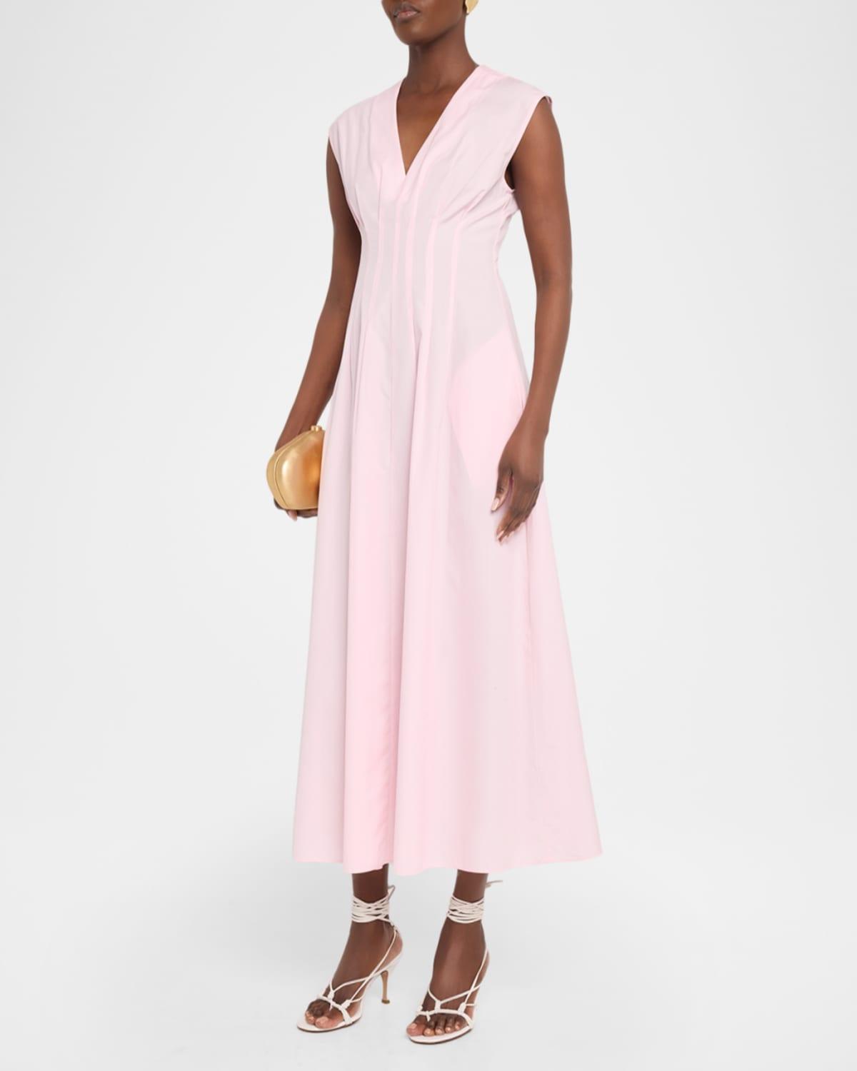 rag and bone pink dress Rag & Bone Ines Sleeveless Poplin Maxi Dress in Pink
