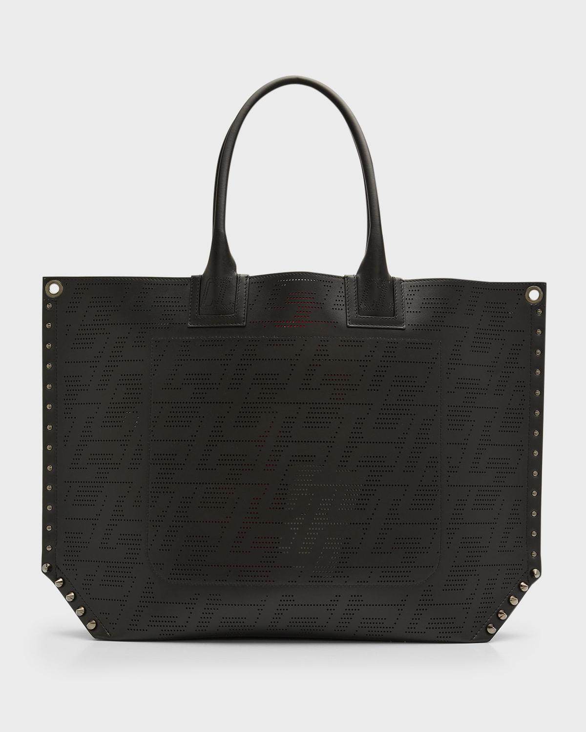 Christian Louboutin Cl-perforated Leather Tote Bag in Black for Men | Lyst