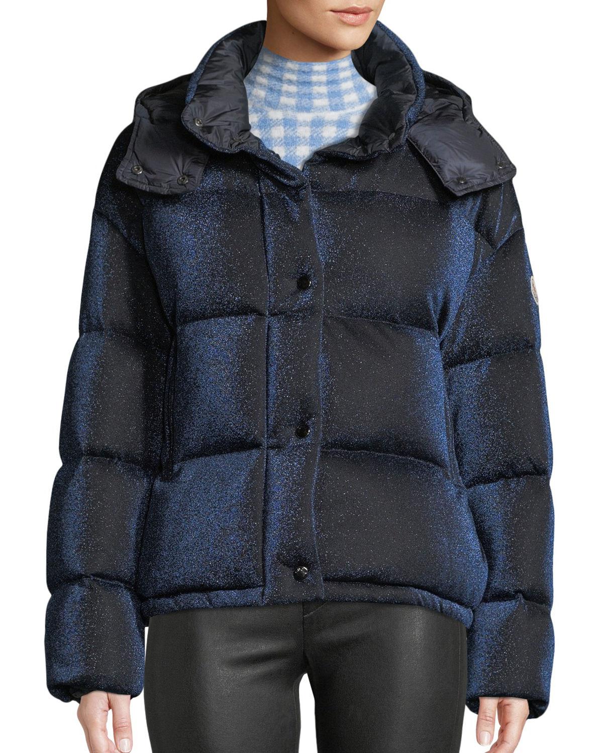 moncler metallic puffer jacket