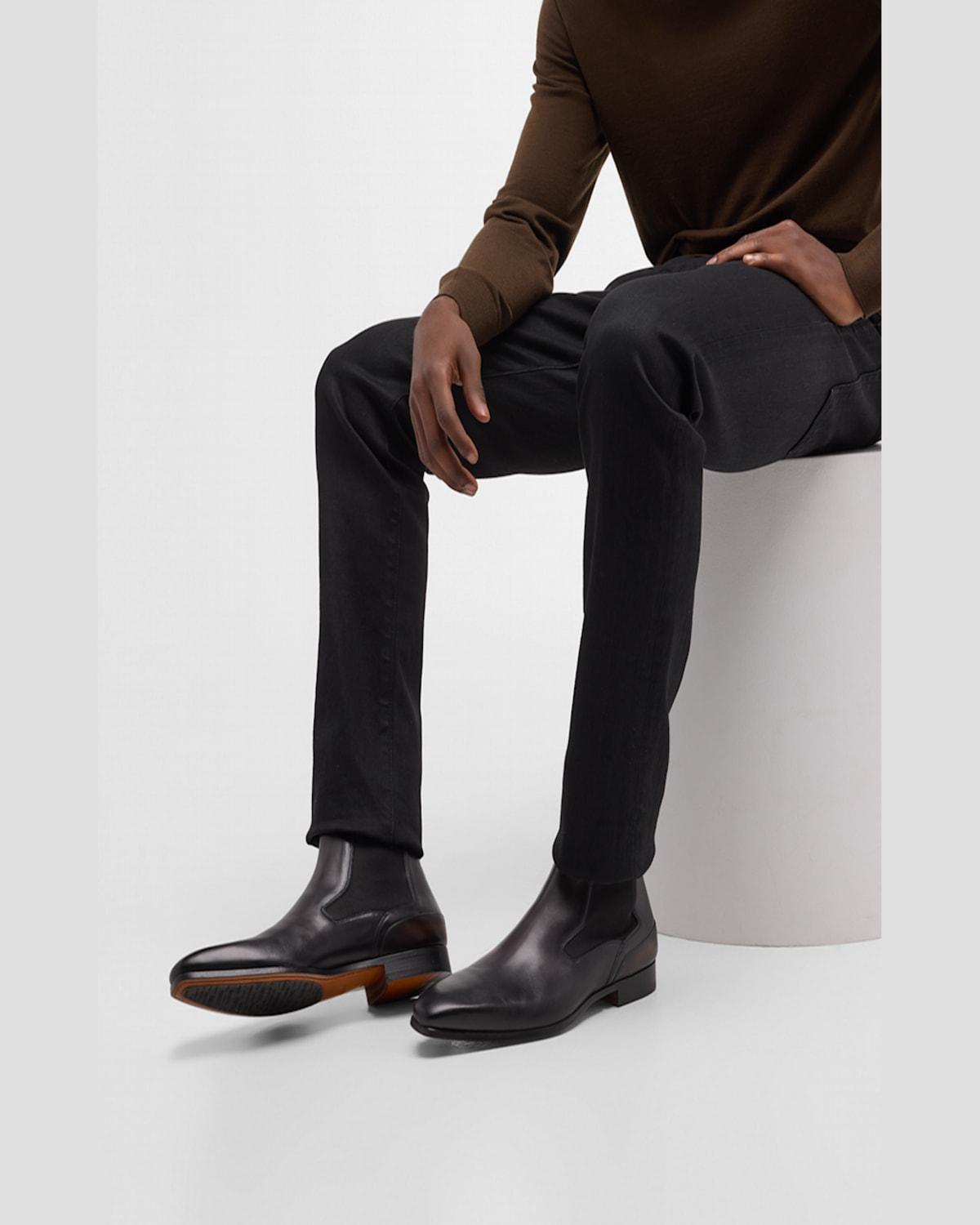 Magnanni Caden Leather Chelsea Boots in Black for Men Lyst