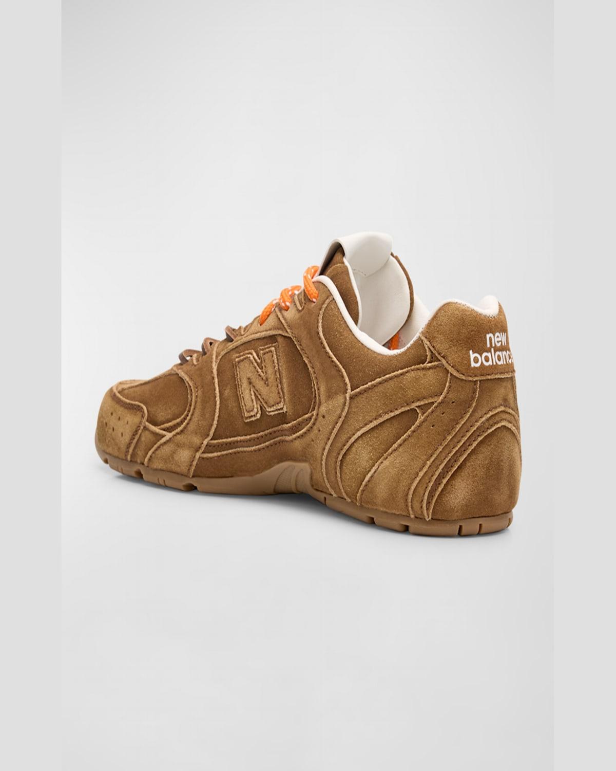 Miu Miu X New Balance Tonal Suede Double Lace Sneakers in Brown Lyst