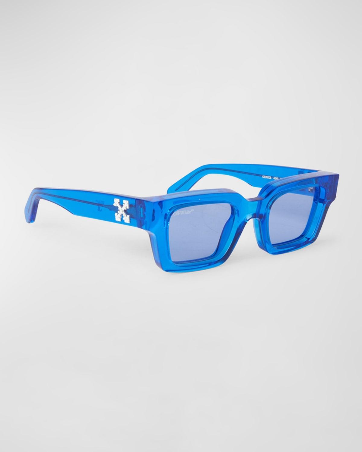 Off-White Men's Manchester Acetate Rectangle Sunglasses, Blue, Men's, Sunglasses Square Sunglasses