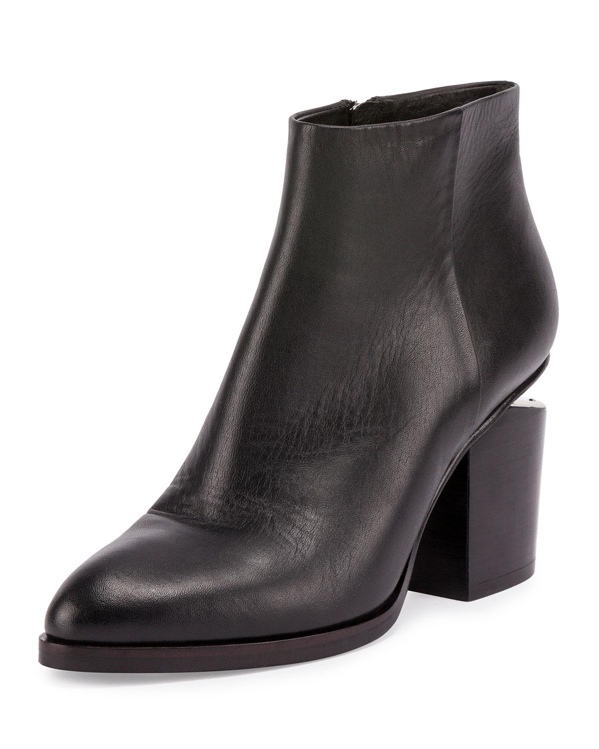Alexander Wang Gabi Ankle Booties With Rose Gold Hardware in Black 