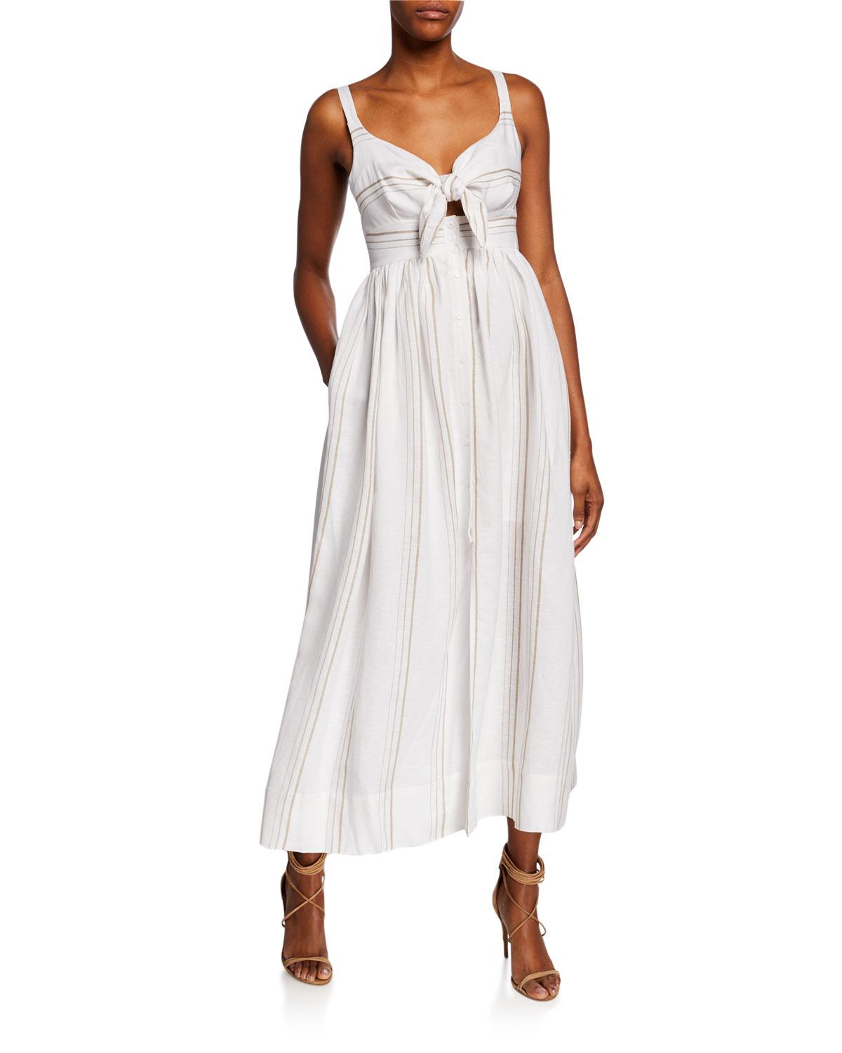 shona joy wilder tie front godet midi dress