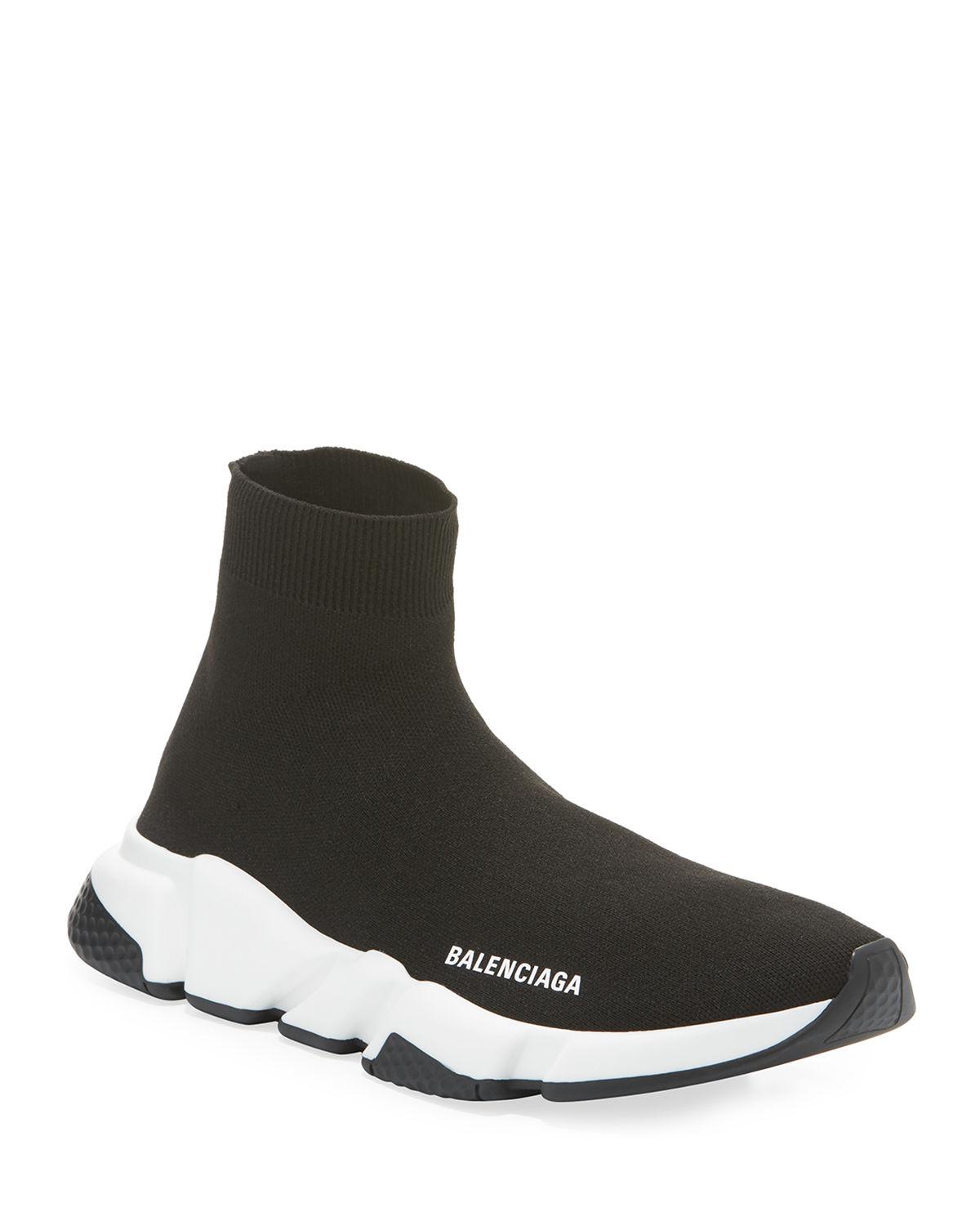 Balenciaga Rubber Speed Stretch-knit High-top Trainer in Black - Lyst