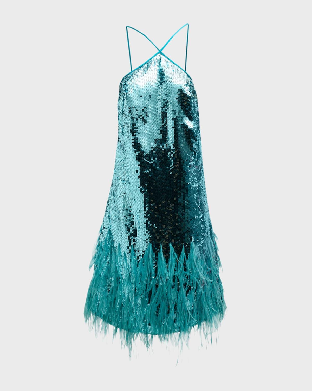 cult gaia green sequin dress BEBE DRESS main image 1