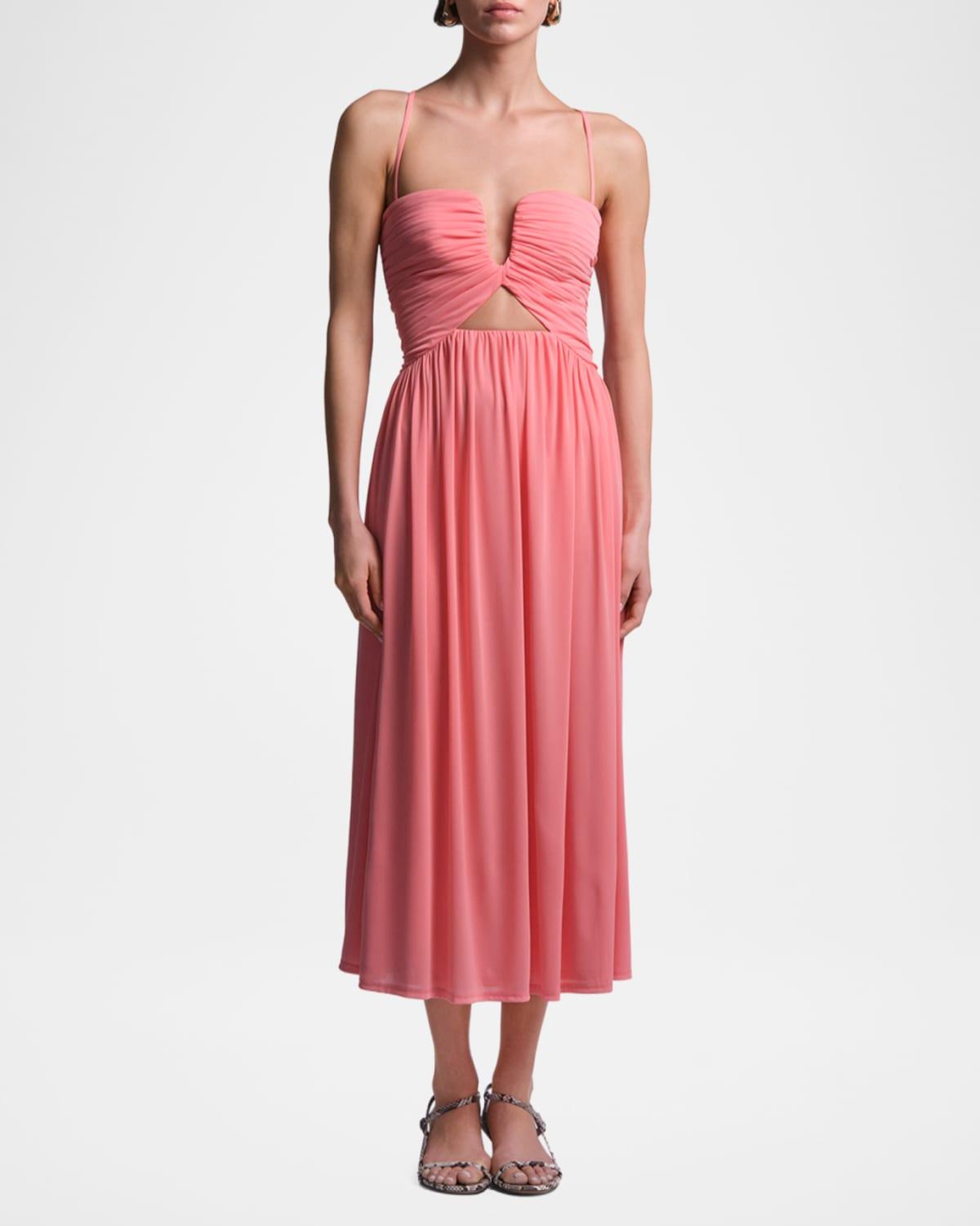 bcbg pink dress long Strapless Corset Gown