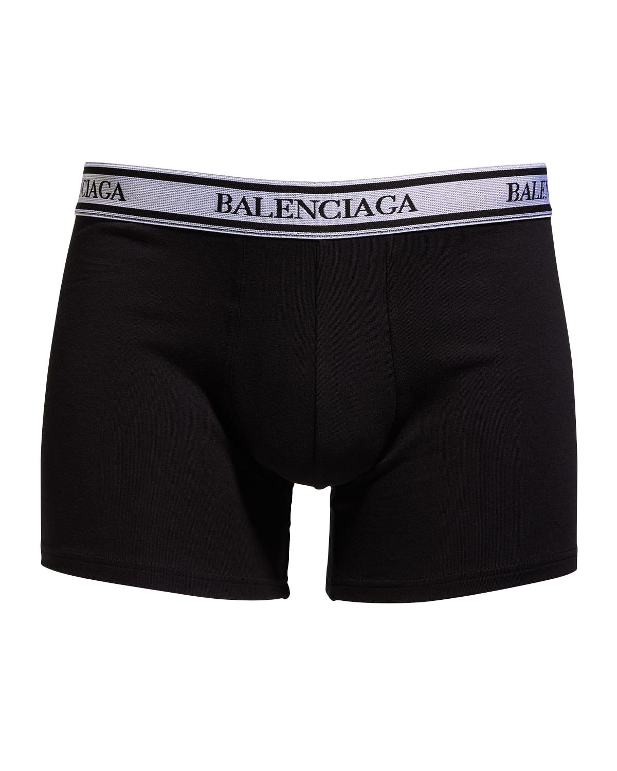 Balenciaga Cotton-stretch Logo Boxer Brief in Black for Men | Lyst