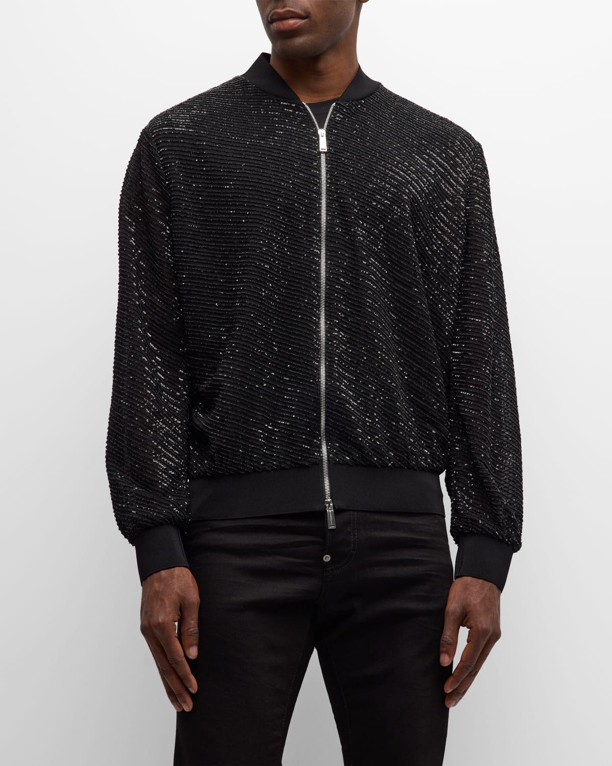 DSquared Evening Party Sequin Bomber Jacket in Black for Men Lyst