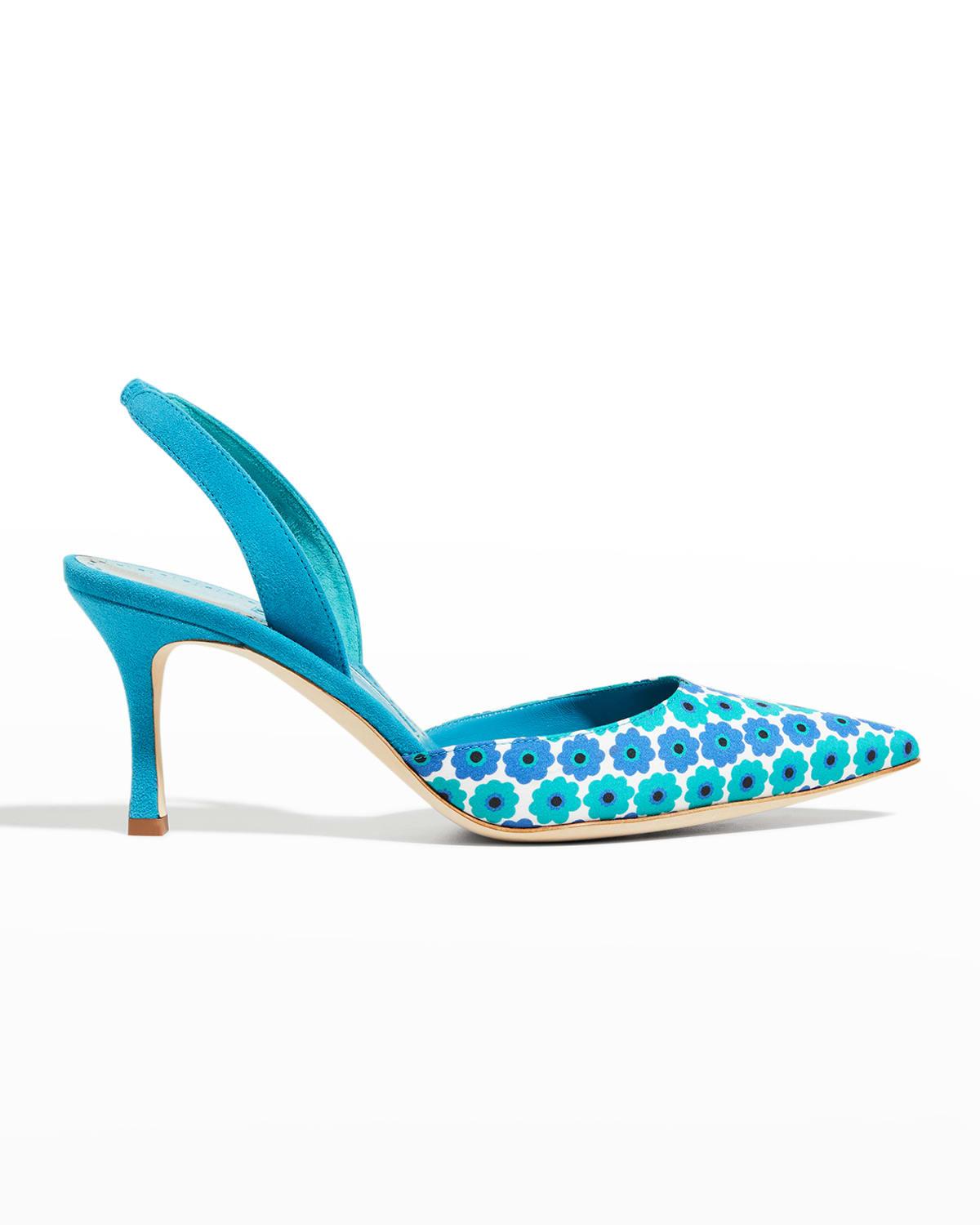 Manolo Blahnik Carolyne Kittenheel Halter Pumps in Blue Lyst