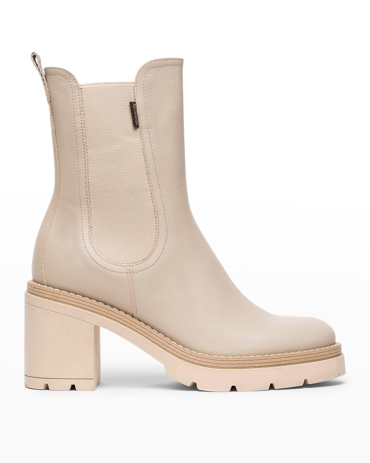 Nero Giardini Calfskin Chelsea Ankle Boots in Natural | Lyst