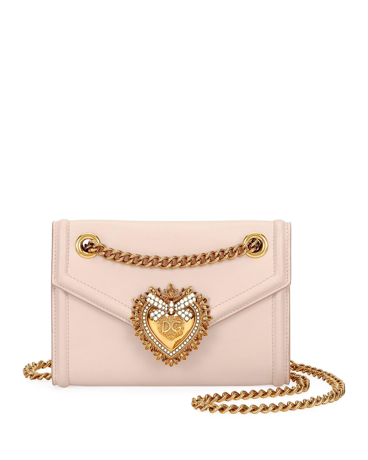 Dolce & Gabbana Devotion Mini Leather Crossbody Bag in Natural Lyst