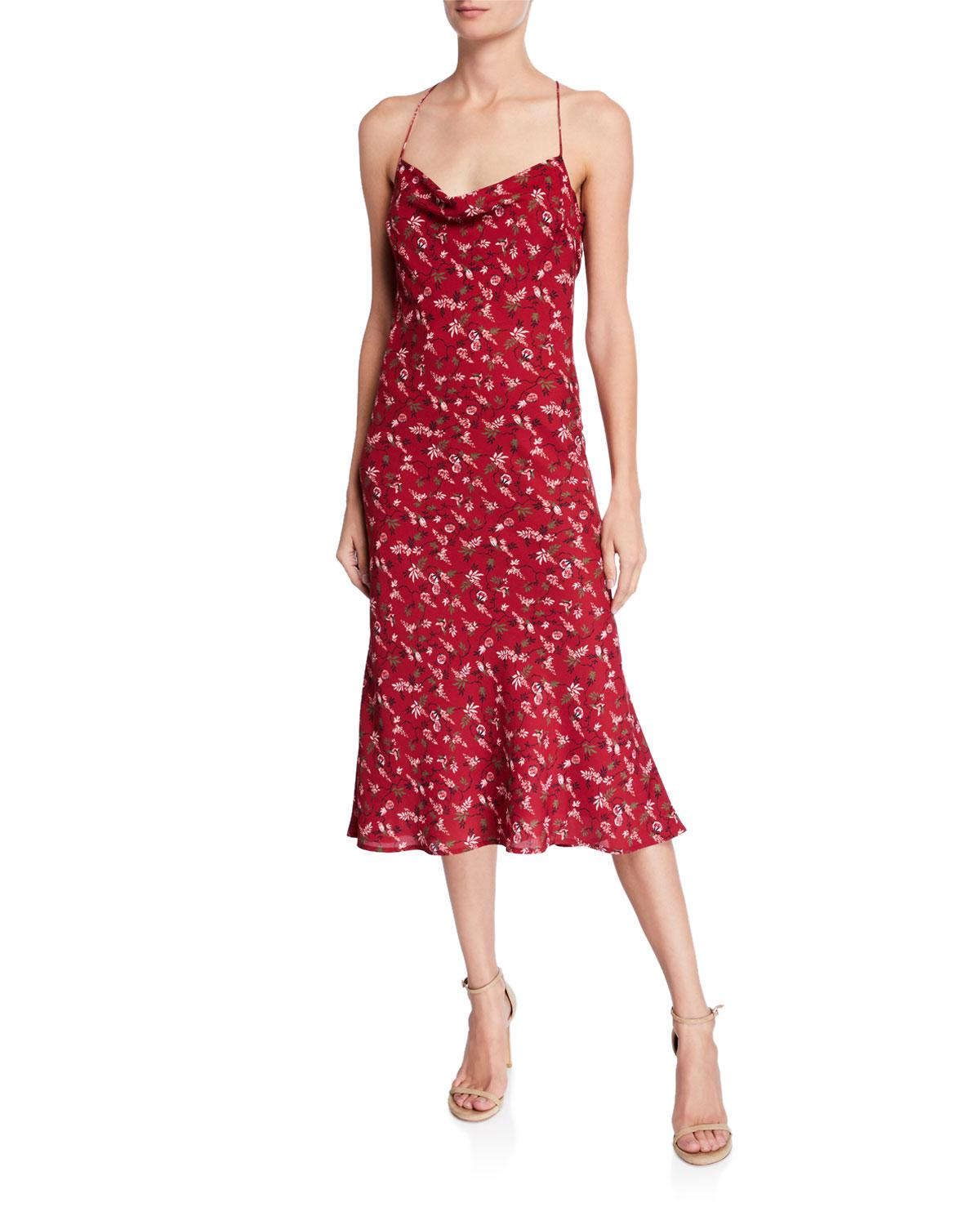 Likely Synthetic Honor Floral Cowl-neck Midi Slip Dress in Pink - Lyst