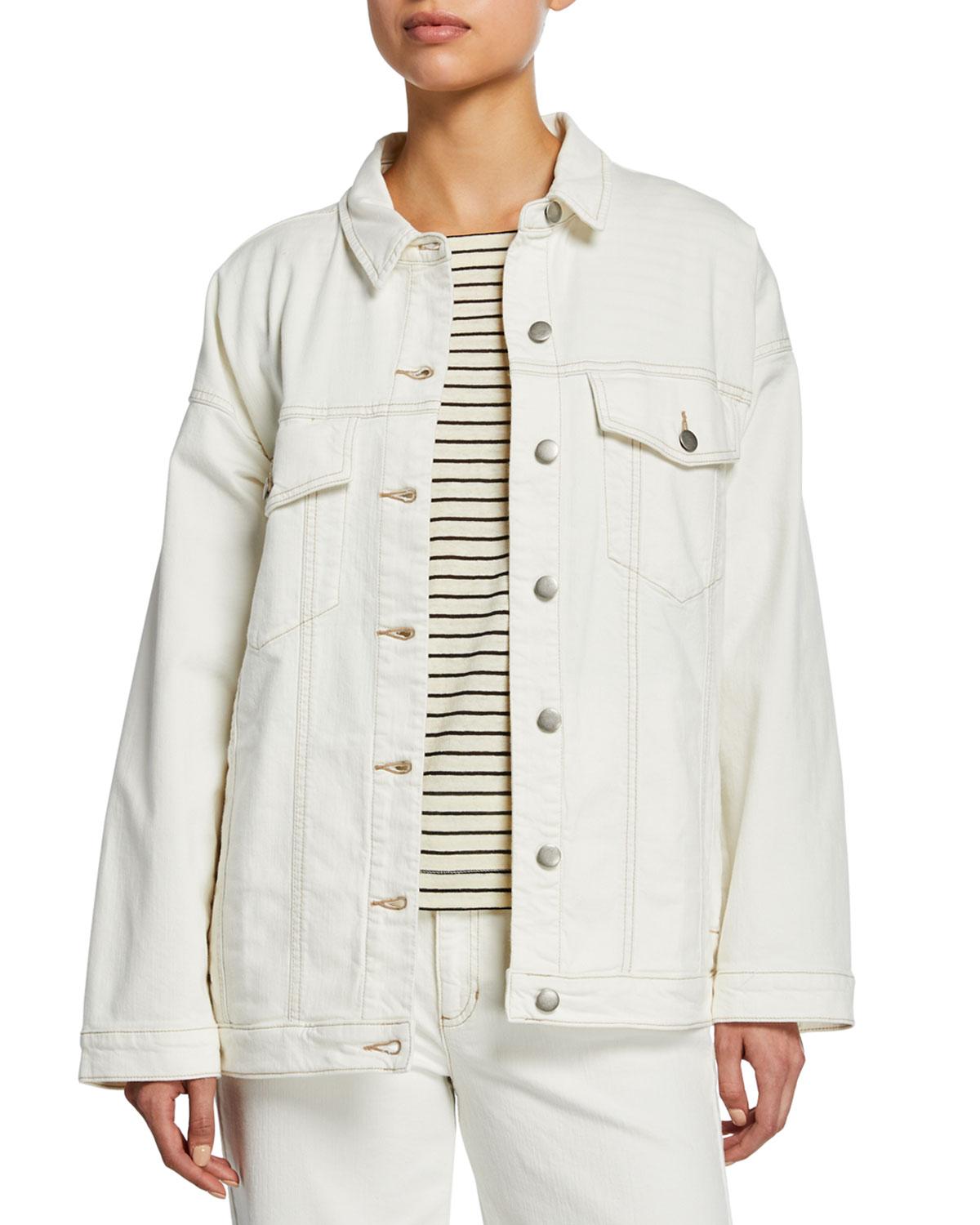 eileen fisher white denim jacket