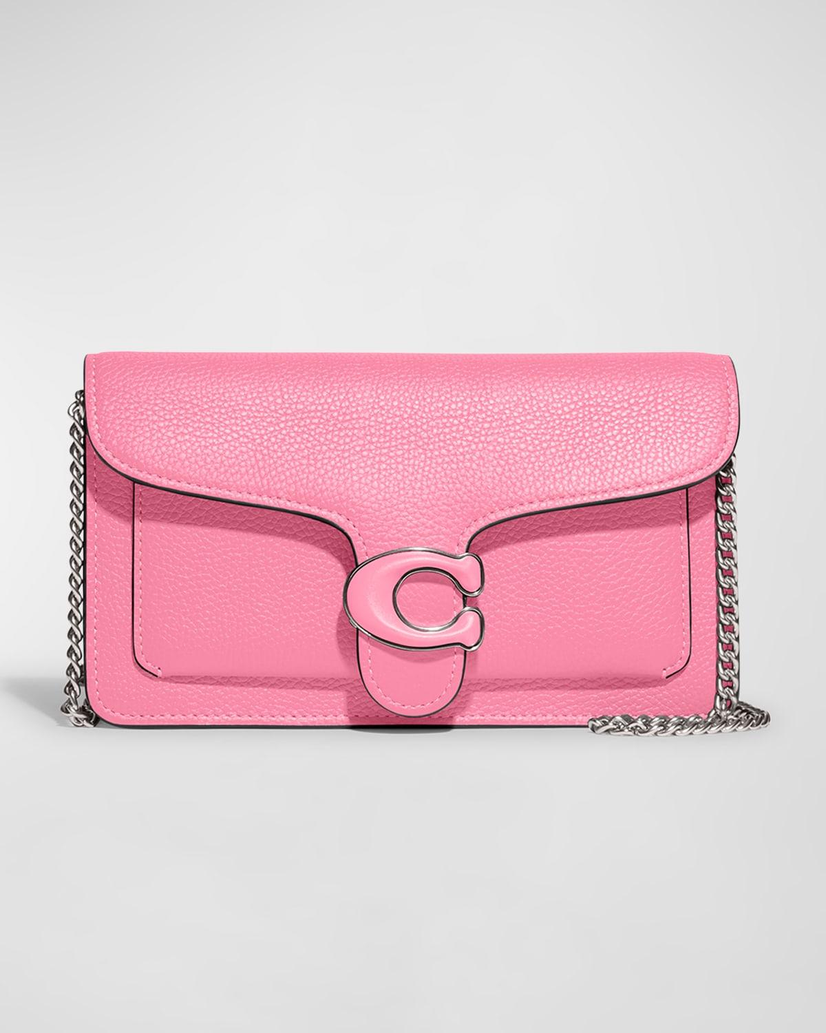 COACH Tabby Pebbled Leather Chain Crossbody Bag in Pink Lyst
