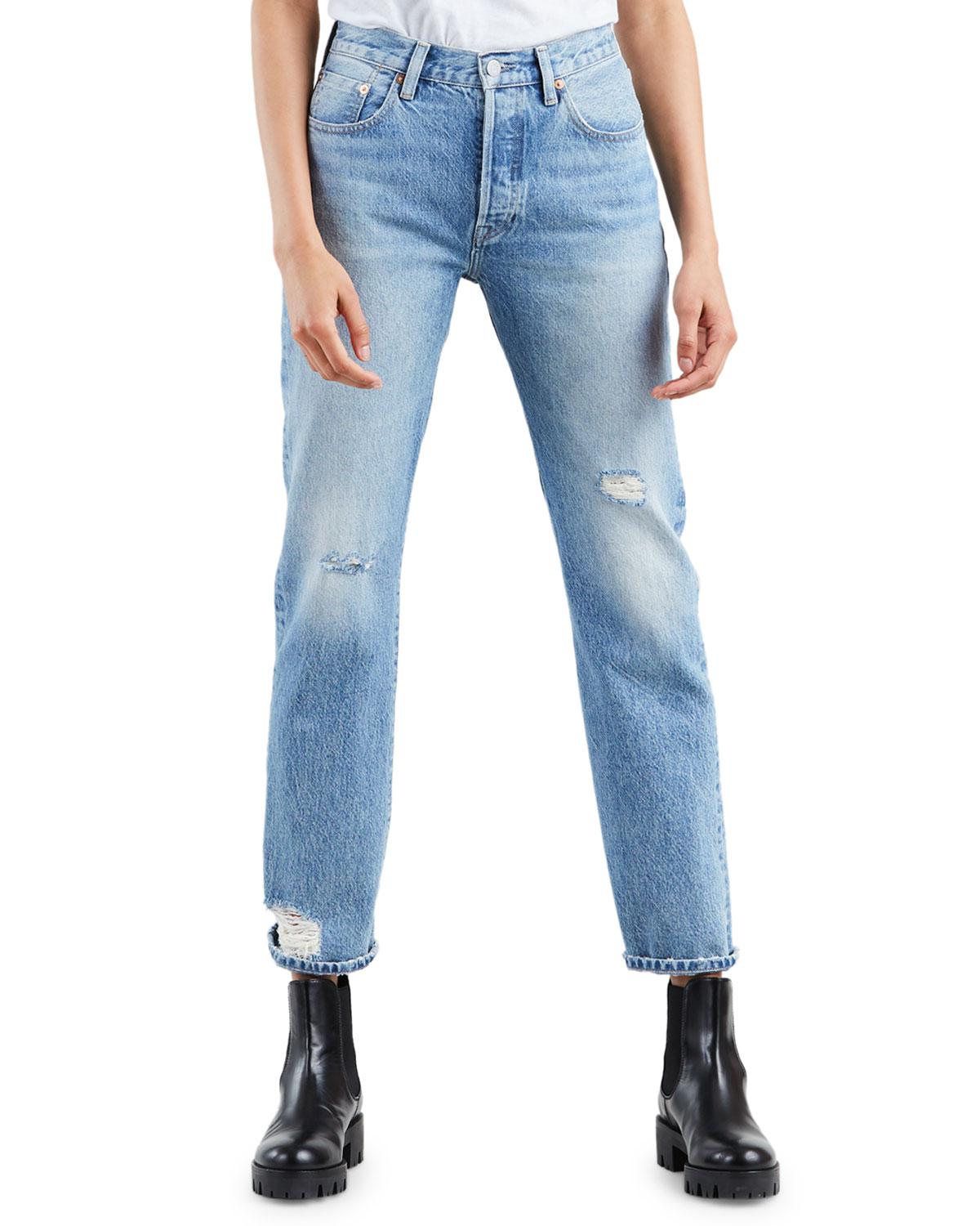 levi's 501 cropped high rise straight leg