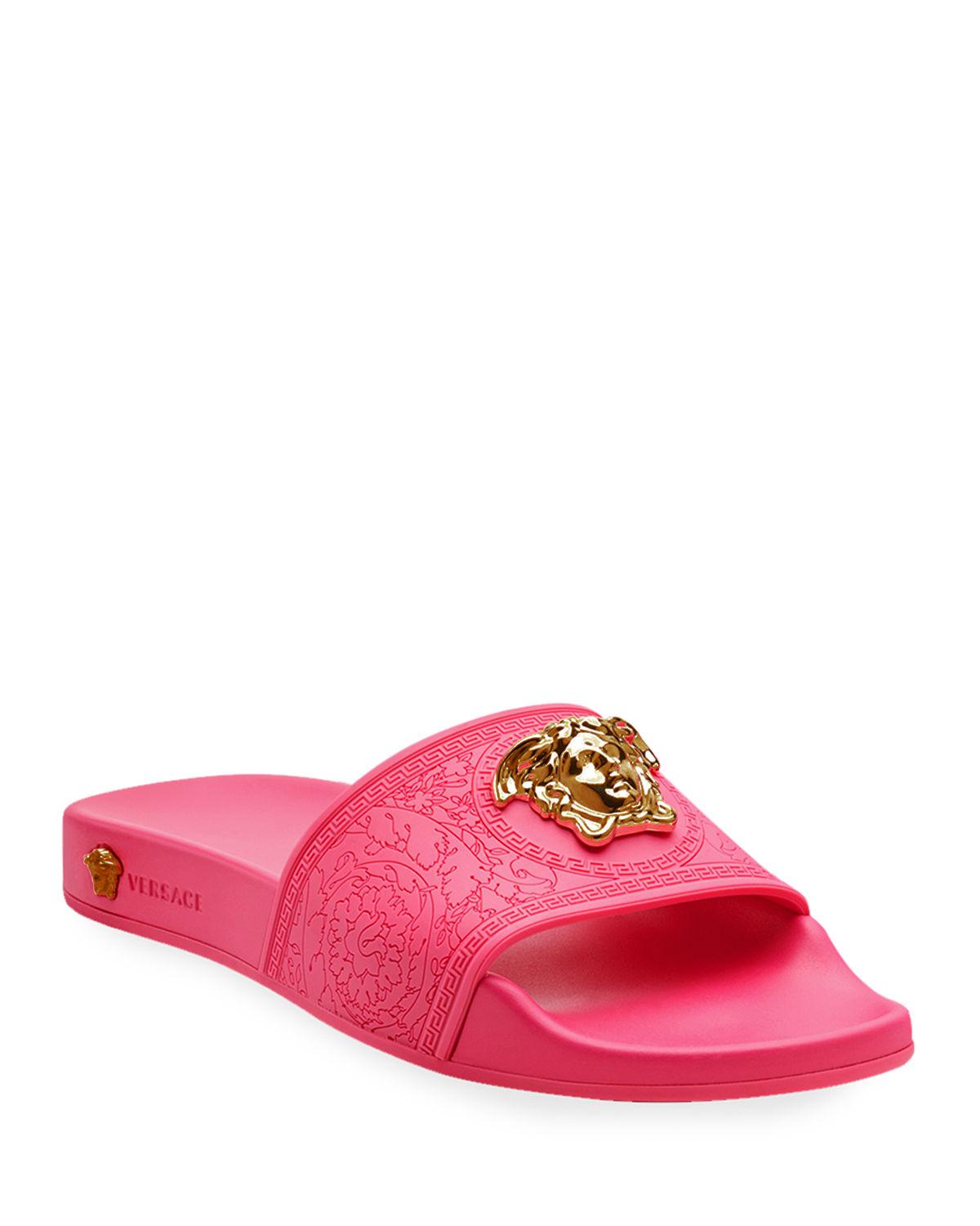 versace sandals pink