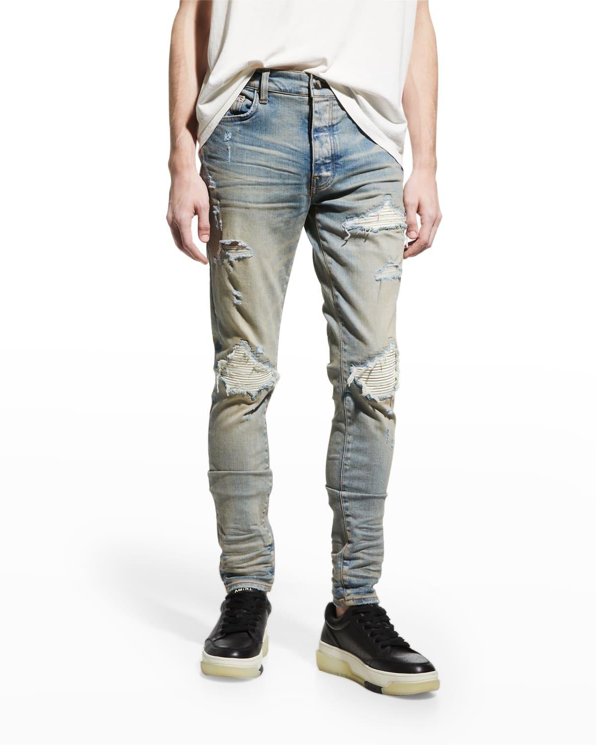 Amiri Mx1 Ultra Suedepatch Skinny Jeans in Blue for Men Lyst