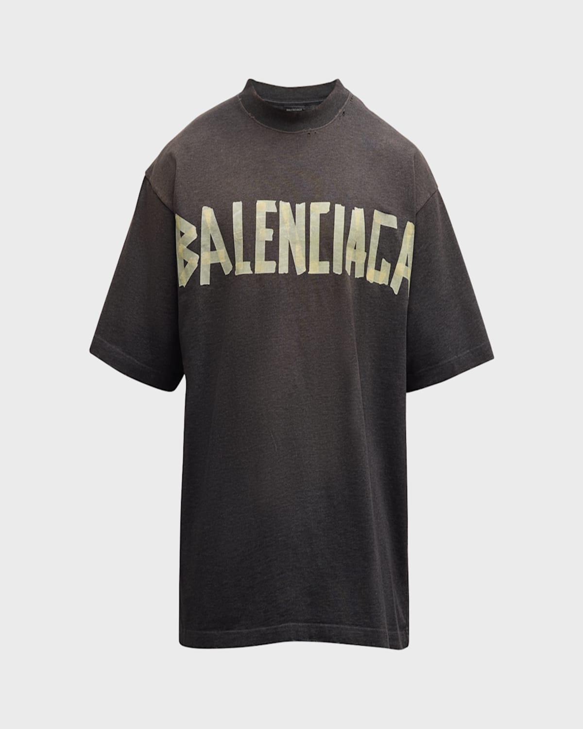 Balenciaga Masking Tape Logo T-shirt in Black for Men | Lyst