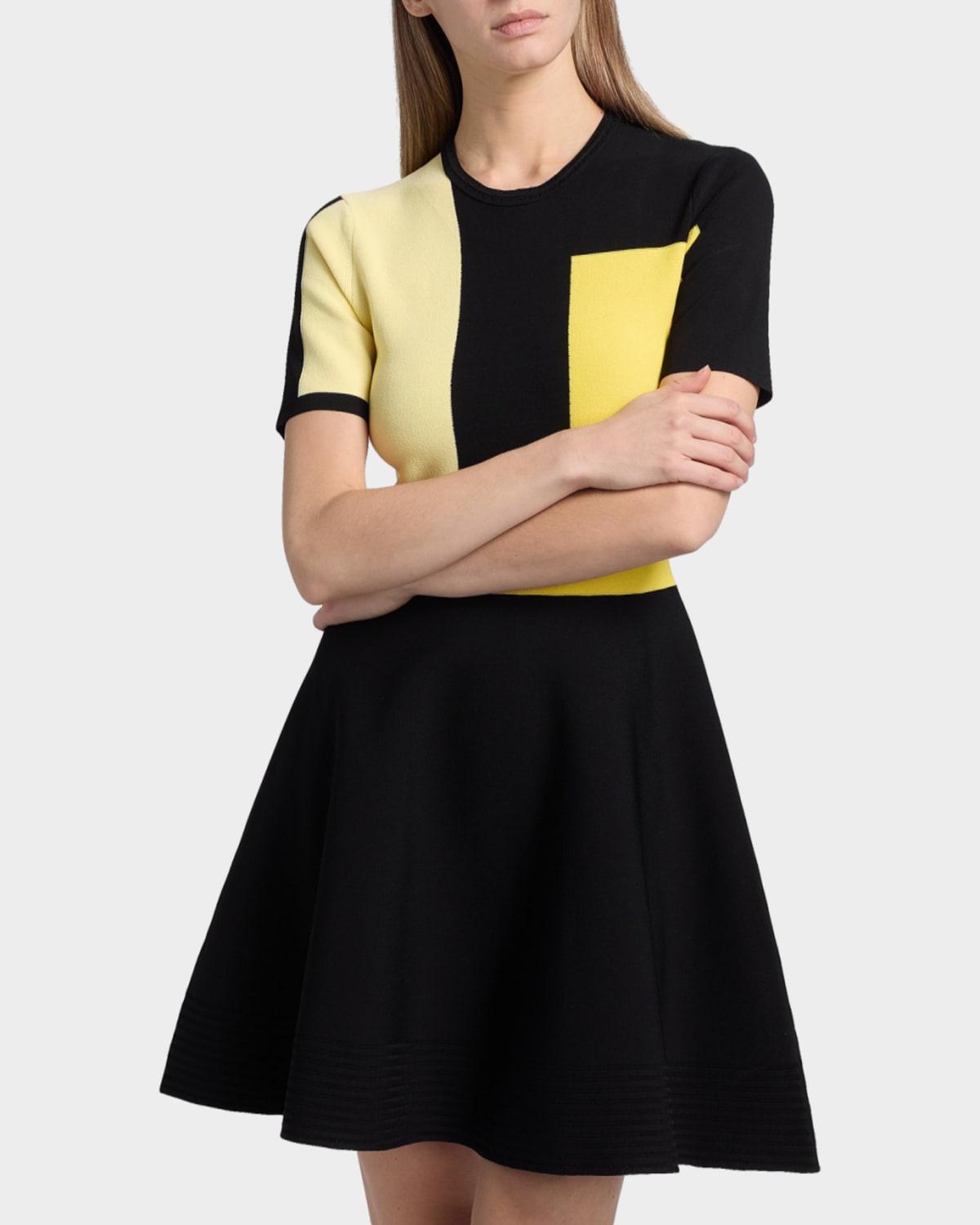 Jason Wu Fit-&-Flare Colorblock Knit Mini Dress in Black | Lyst Jason Wu Fit-&-Flare Colorblock Knit Mini Dress in Black | Lyst