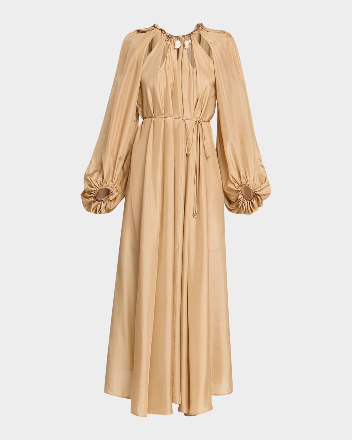 sachin and babi light blue dress Zimmermann Celestial Zodiac Midi Dress Champagne Size 0 / AU 8 main image 1