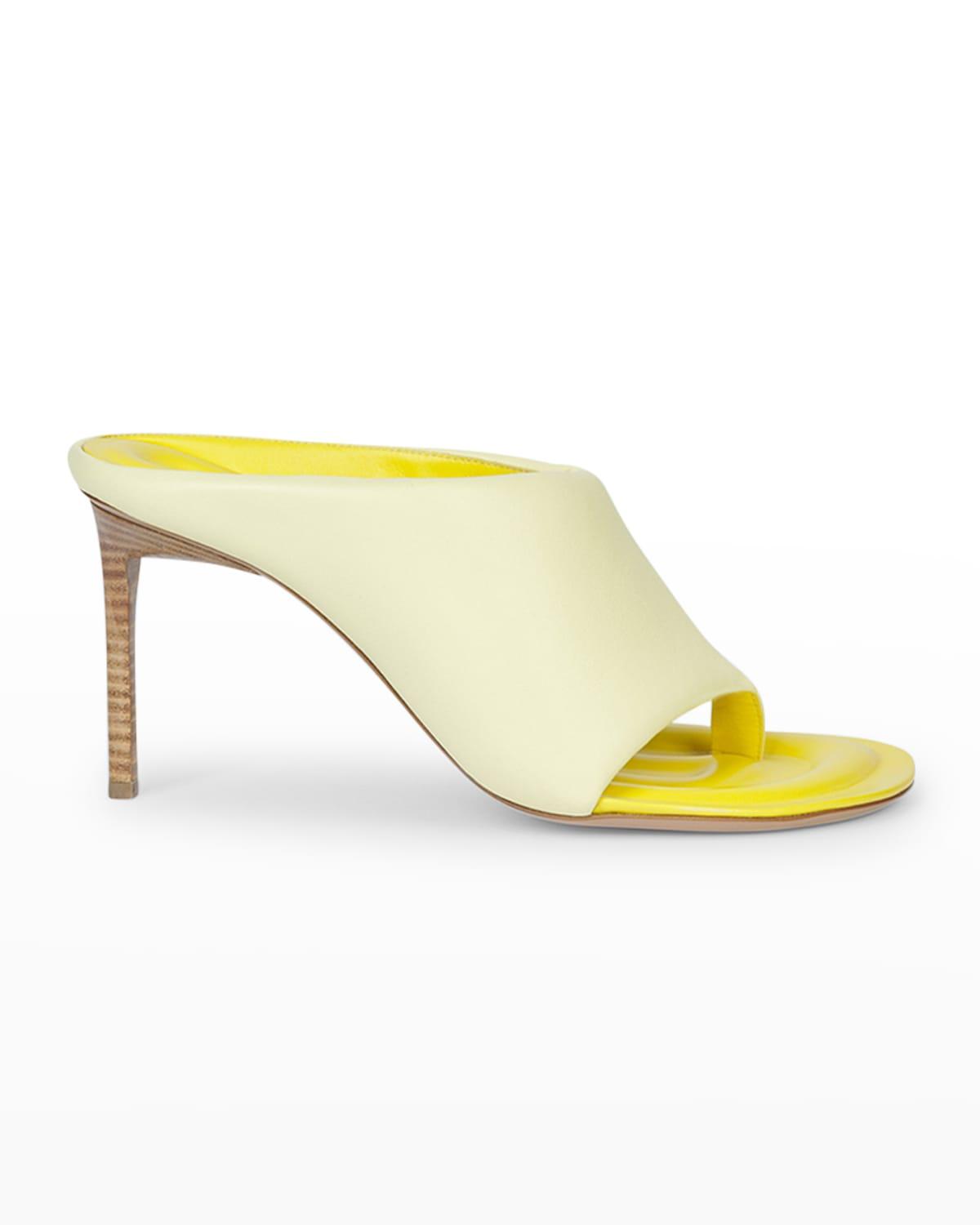 Jacquemus Les Mules Limone Puffy Lambskin Sandals in Yellow | Lyst