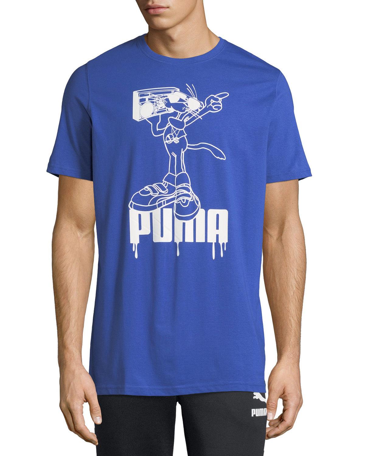 Lyst Puma Men's Super Logo Graphic Tshirt in Blue for Men