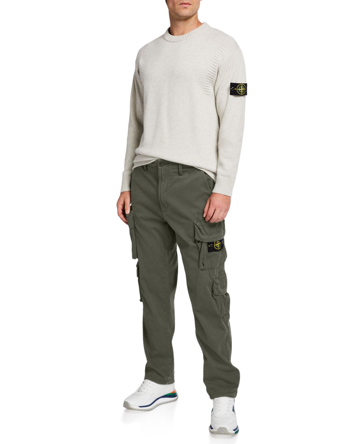 Stone Island Men's Stretch-cotton Cargo Pants in Olive (Green) for Men - Lyst