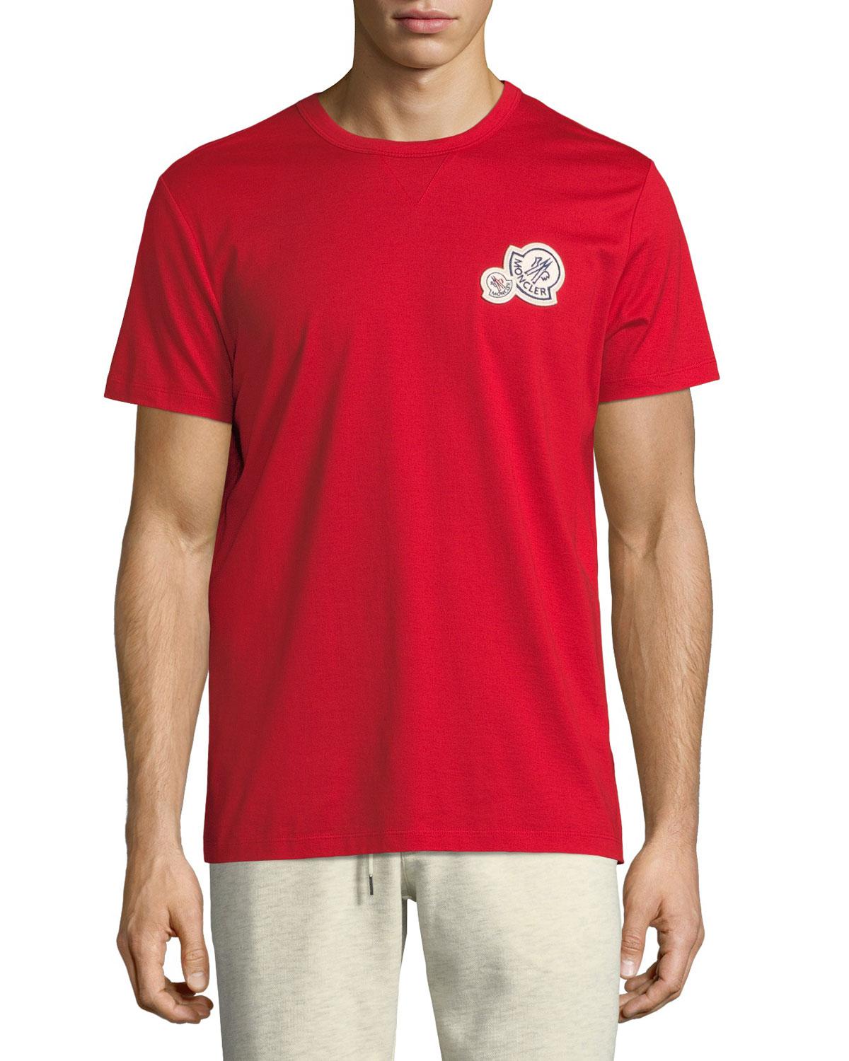 Moncler Cotton Logo Patch T-shirt in 