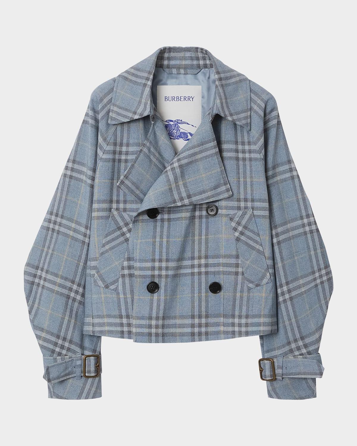 BURBERRY LONDON ジップアップ ショートコートライトブルー BURBERRY LONDON ジップアップ ショートコートライトブルー
