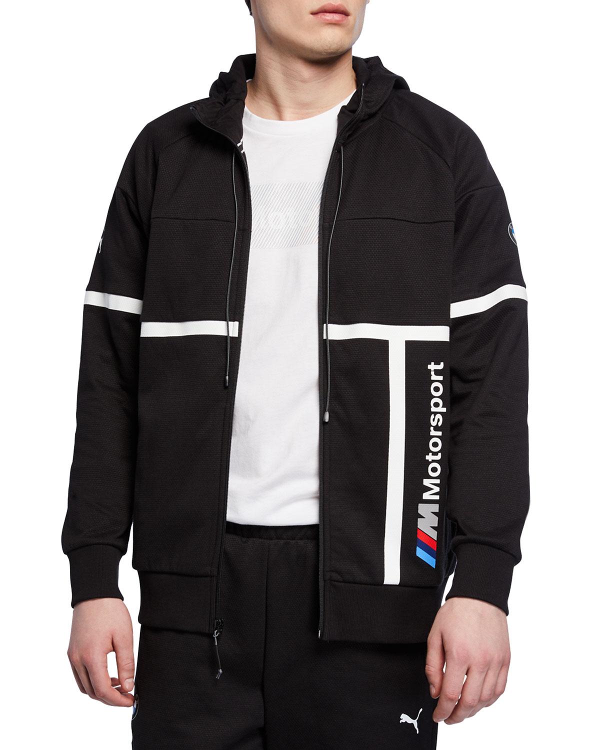PUMA X Bmw Waffle Textured Hoodie in Black for Men Lyst