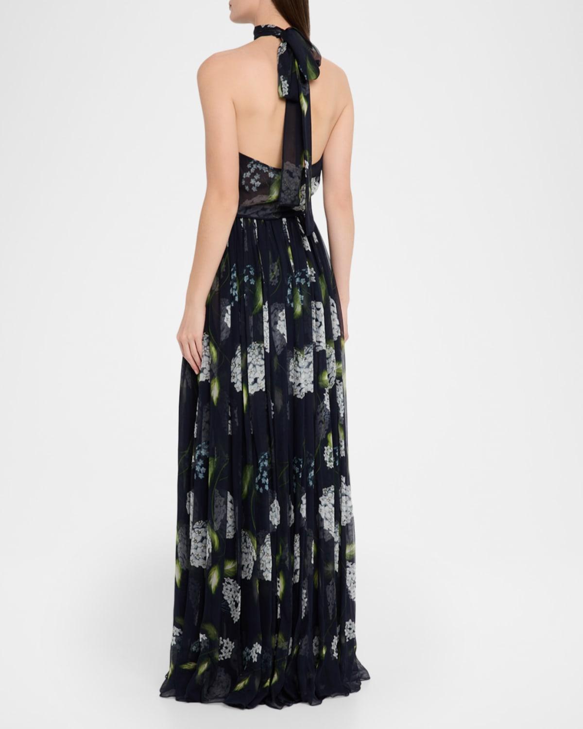 Robe Maxi Oscar De La Renta Noir Et Blanc - Taille FR38/40 (M), Soie, Occasion Très Bon état