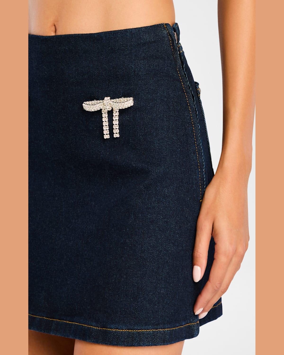 Denim mini skirt polyvore hot sale