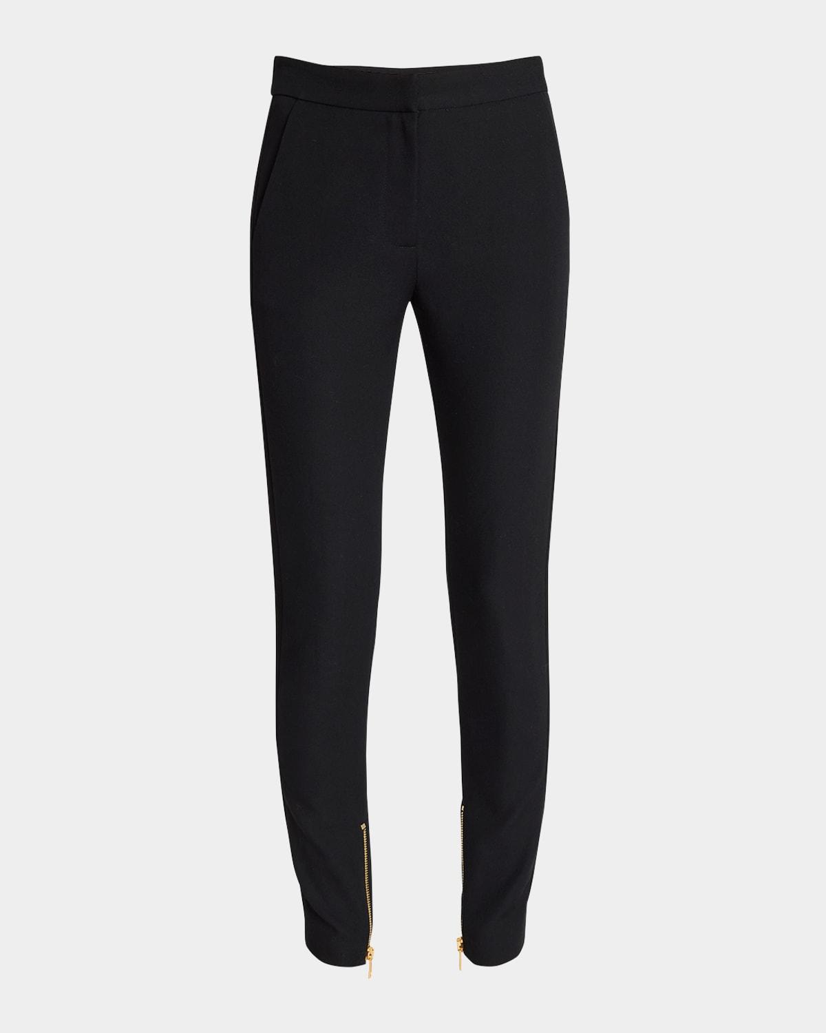 【送料&関税込】Balmain Leggings In Black Viscose Balmain Black Viscose Zipped Leggings Balmain