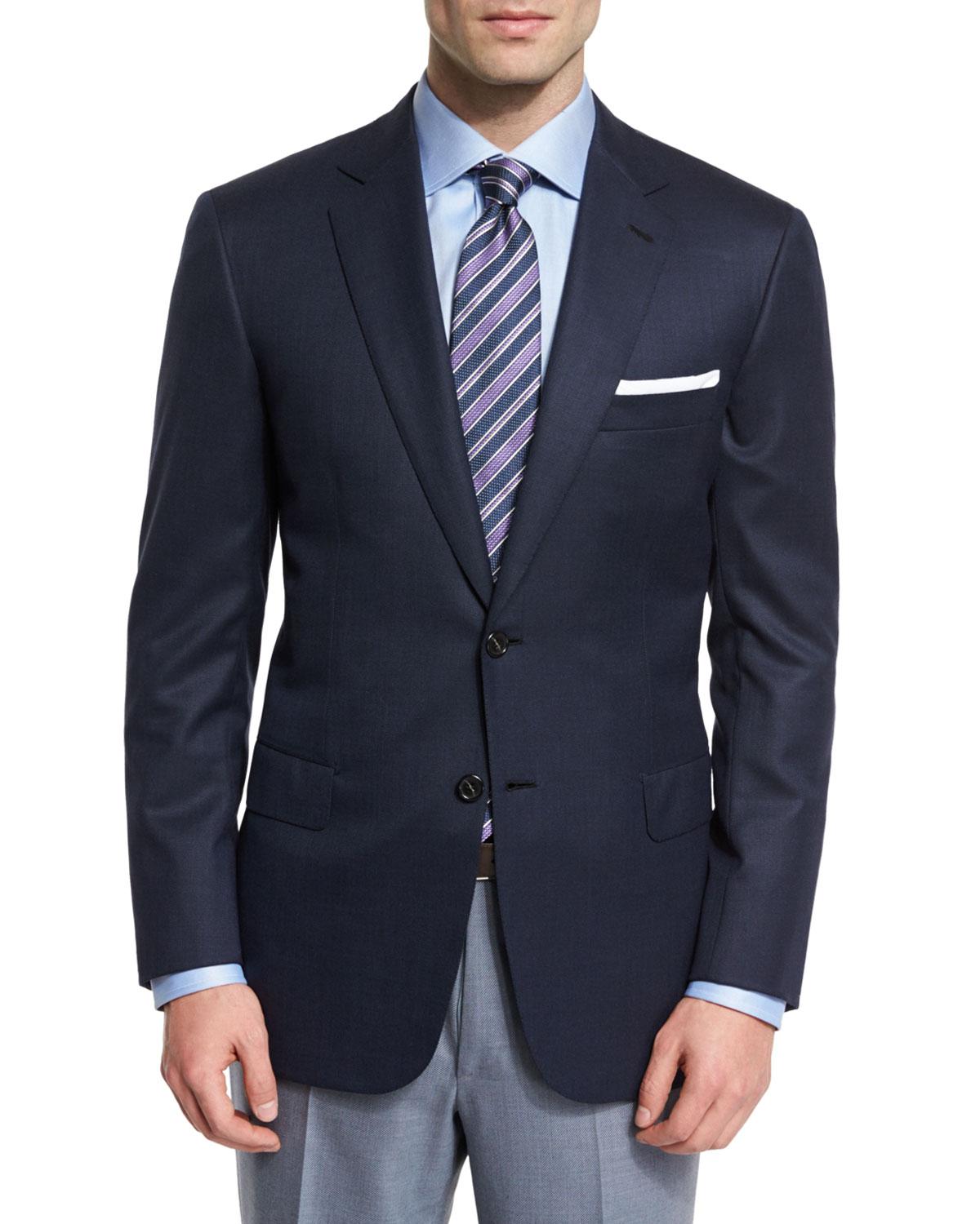 Brioni Colosseo Textured Two-button Wool Blazer in Navy (Blue) for Men ...