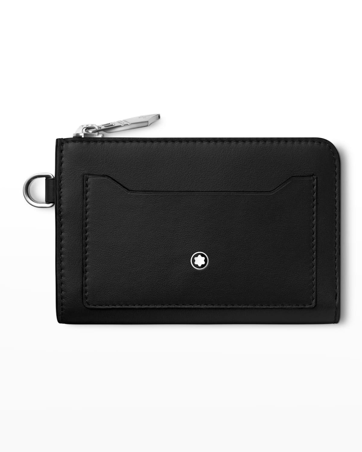 Montblanc Meisterstück Key Pouch Leather Zip Card Holder in Black for