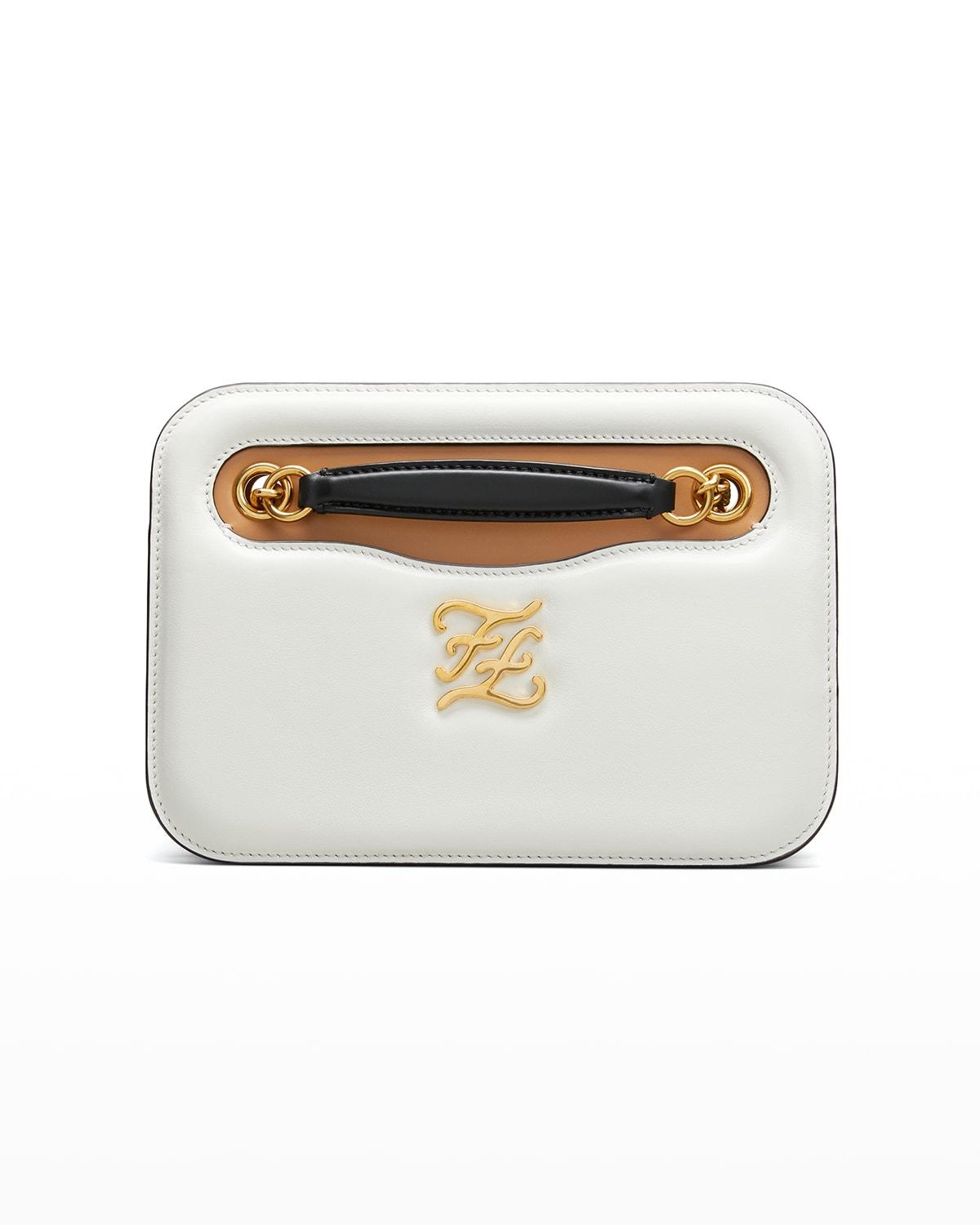Fendi Karligraphy Glacier Calf Pocket Shoulder Bag in White Lyst