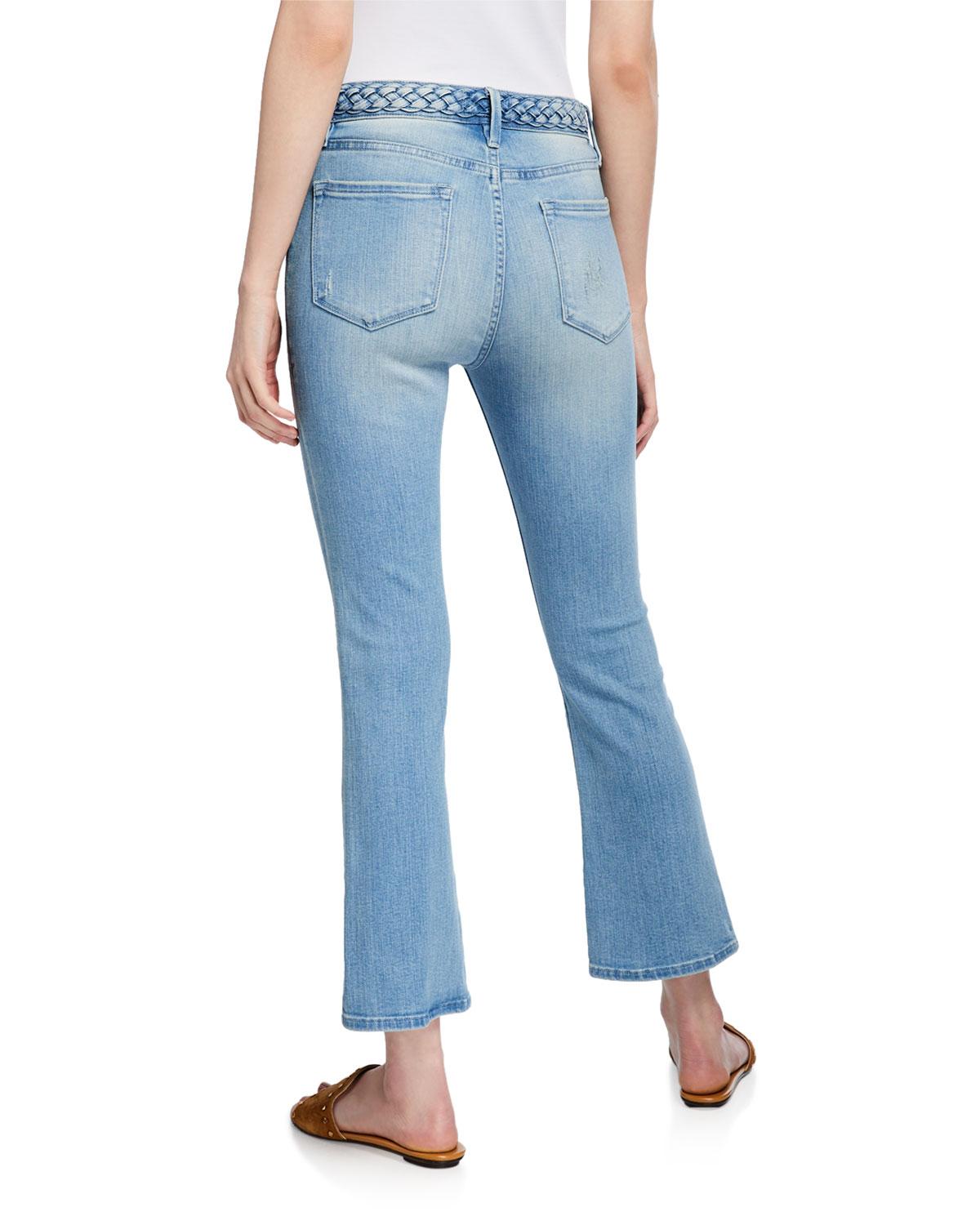 frame le crop mini bootcut jeans