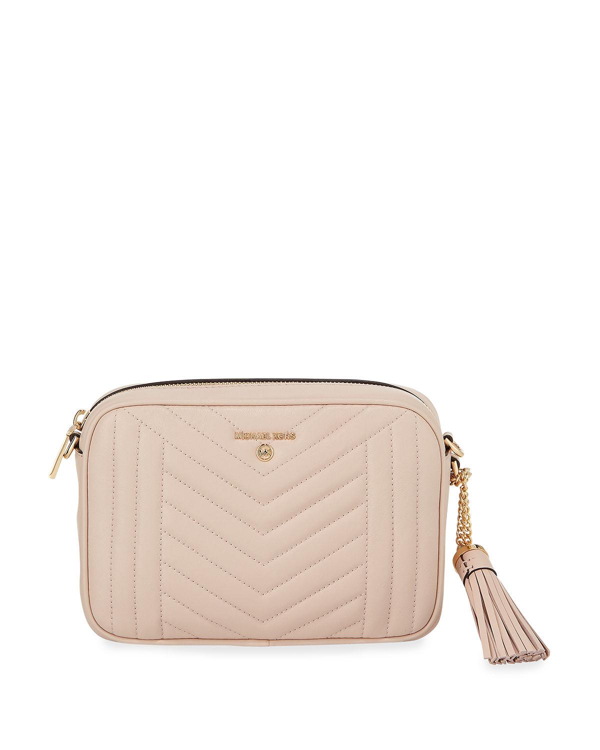MICHAEL Michael Kors Jet Set Medium Quilted Leather Camera Bag in Light Pink (Pink) - Lyst