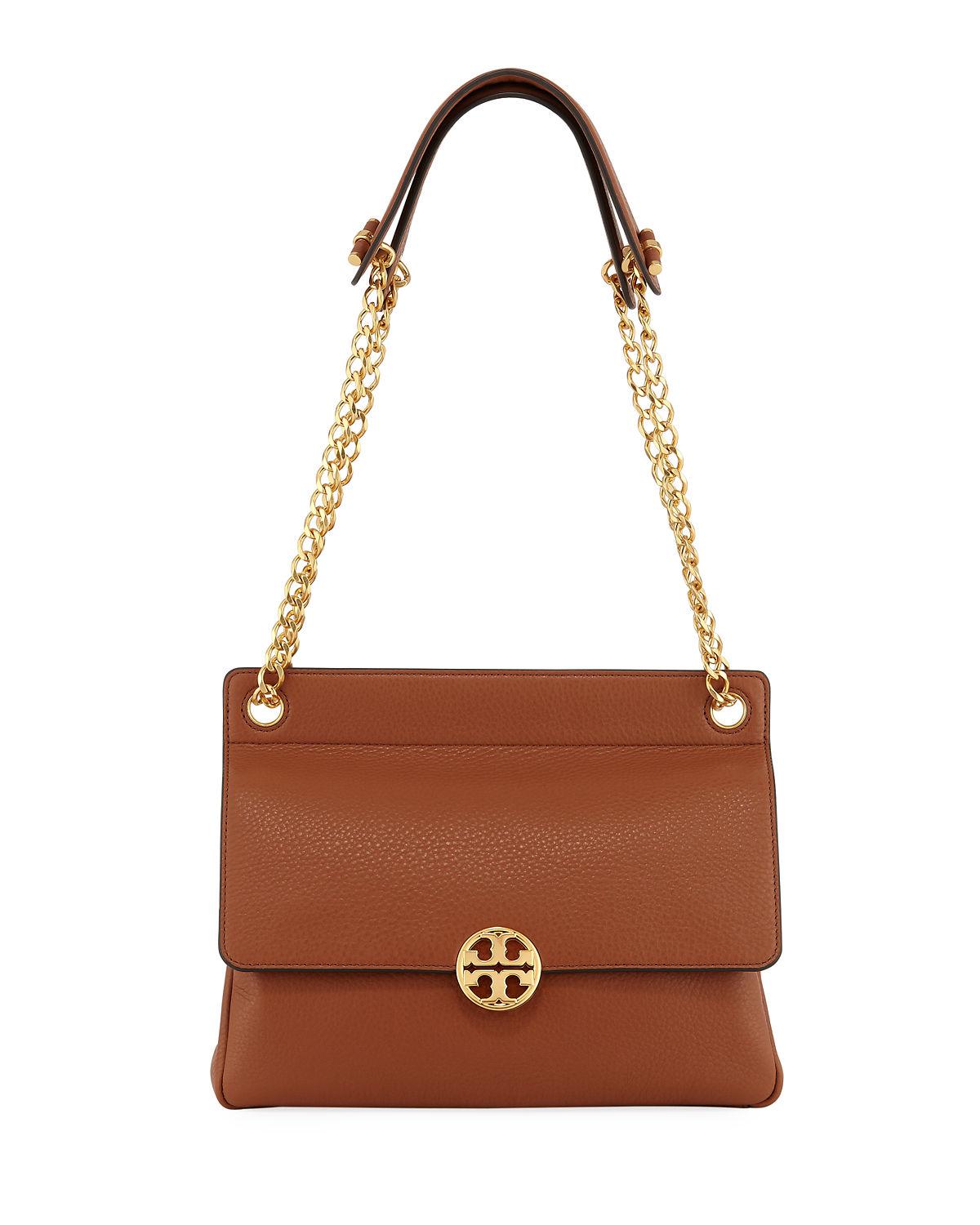 Tory Burch Leather Chelsea Flap Shoulder Bag in Brown - Lyst