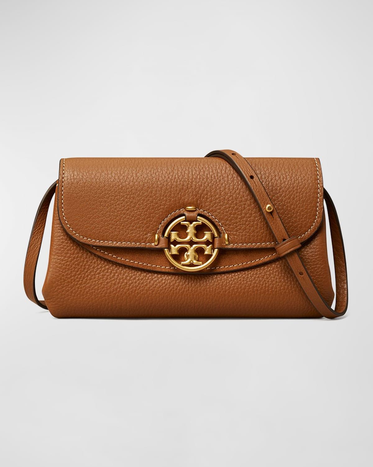 Tory Burch Miller Flap Leather Crossbody Bag in Brown | Lyst