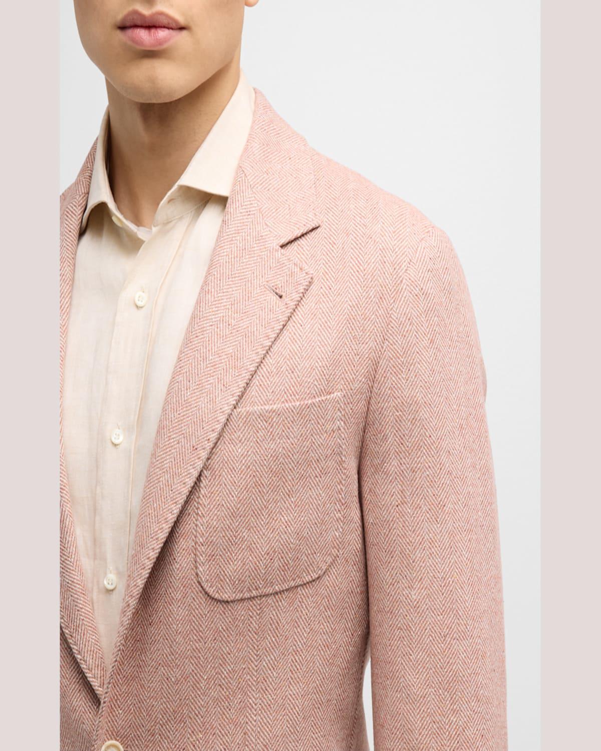 Brunello Cucinelli Two Button Herringbone Sport Coat in Natural for Men Lyst